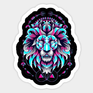 lion head artwork Sticker